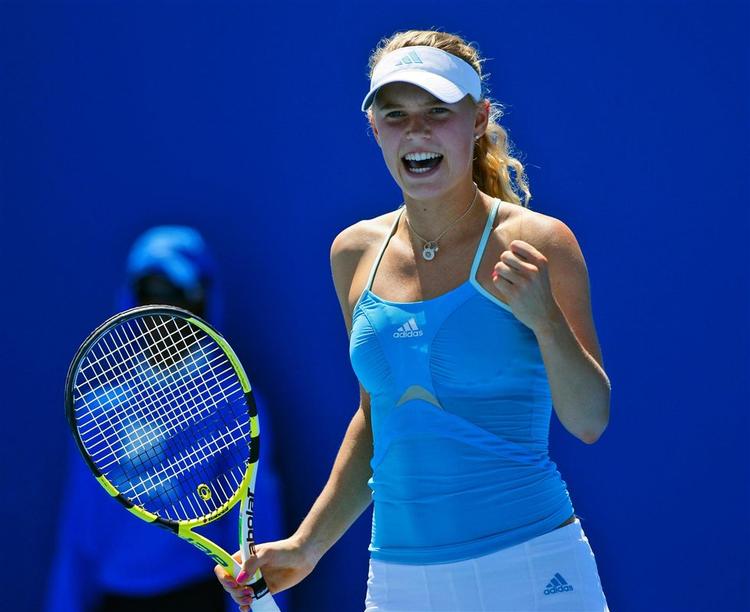 Caroline Wozniacki under nattens andenrunde-kamp. Danskeren var efterfølgende ikke mindst glad for opbakningen fra de danske tilskuere i Melbourne. 