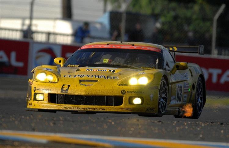Jan Magnussens Corvettte under sidste års Le Mans løb. 