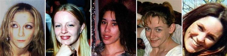Anneli Alderton, Gemma Adams, Tania Nicol, Paula Clennell  og Annette Nicholls: Ipswich-morderens fem ofre. 