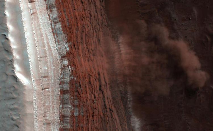 NASA's rumfartøj har fundet en lavine på Mars. 
