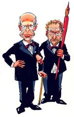 Da vi bad Roald Als finde et portræt af sig selv til denne artikel, kom han med dette her. Han står til højre. Manden til venstre er Poul Einer Hansen. »Det er ham, der får ideerne til mine tegninger«. 