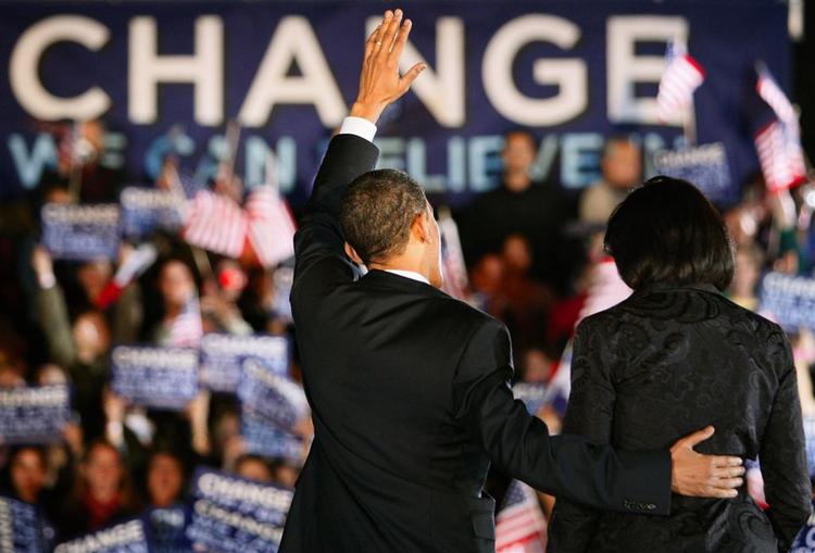 Obama Barack og hustruen Michelle i San Antonio, Texas. 