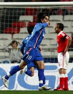 Ruben de la Red scorede Getafes første mål mod Benfica. 