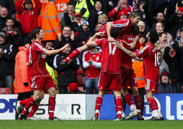 Fernando Torres måtte 'nøjes' med et enkelt mål, efter at have scoret hattrick i Liverpools to foregående hjemmekampe. 