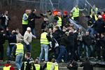 Der opstod voldsom slåskamp på Næstved Stadion ved kvartpokalfinalen til aften. 
