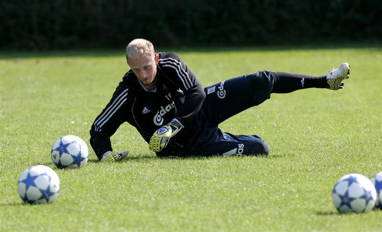 Casper Ankergreen blev i første omgang lejet ud fra Brøndby til Leeds, der skrev en permanent kontrakt med målmanden i denne sæson. Arkivfoto. 