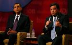 Barack Obama og Bill Richardson. Arkivfoto. 