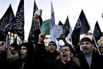 Hizb ut-Tahrir-demonstration mod genoptrykningen af Muhammed-tegninger. Arkivfoto. 
