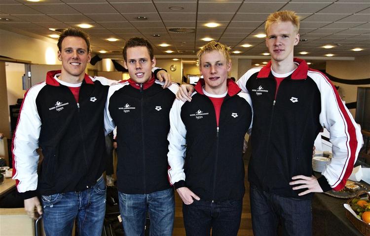 Jacob Carstensen (tv.) har været til OL tre gange før, mens Emil Dall-Nielsen, Jon Rud og Jakob Andkjær kan få olympisk debut i Beijing. 