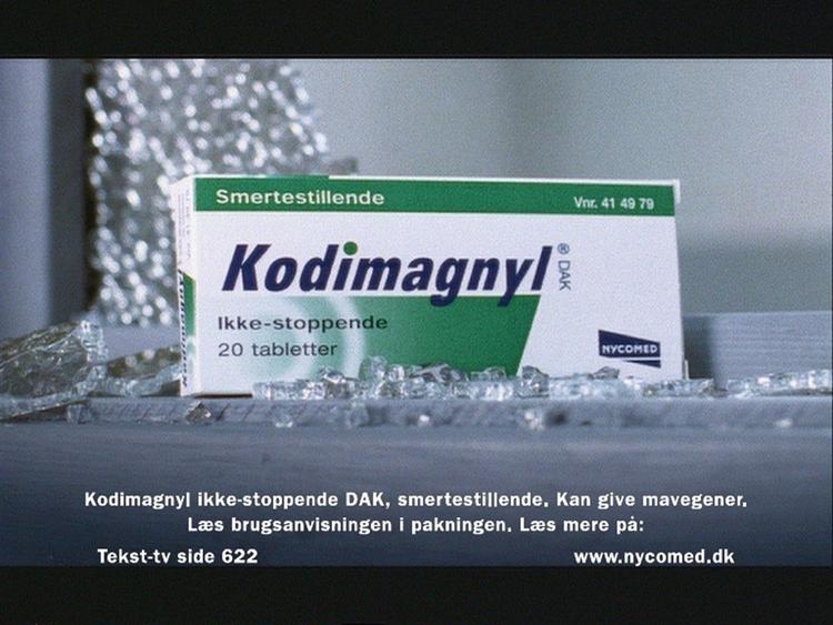 Siden 2003 har det været lovligt at reklamere for håndkøbsmedicin i dansk fjernsyn. Sideløbende er salget af håndkøbsmedicin røget i vejret. Reklamen for kodimagnyl for den første til at rulle over skærmen i 2003 