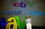 Fra en konference om samarbejde mellem betalingstjenesten eBay og Skype. eBays præsident og direktør Meg Whitman er på scenen. 