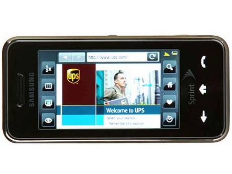 Samsungs Instinct - her med web-menuen åben. 