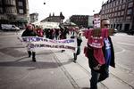 Demonstration i København i dag, hvor utilfredse pædagoger protesterer mod deres egen fagforening. 