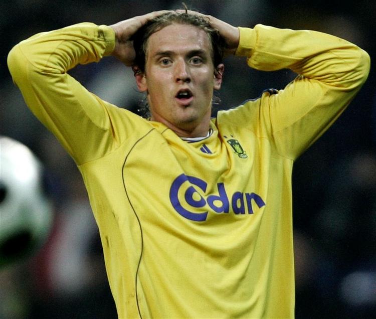 Brøndby-angriberen Morten 'Duncan' Rasmussen erkender at have svindlet med en venindes dankort. Arkivfoto. 
