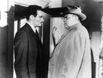 Charlton Heston som mexicaner og Orson Welles i sidstnævntes film fra 1958. Foto fra filmen. 