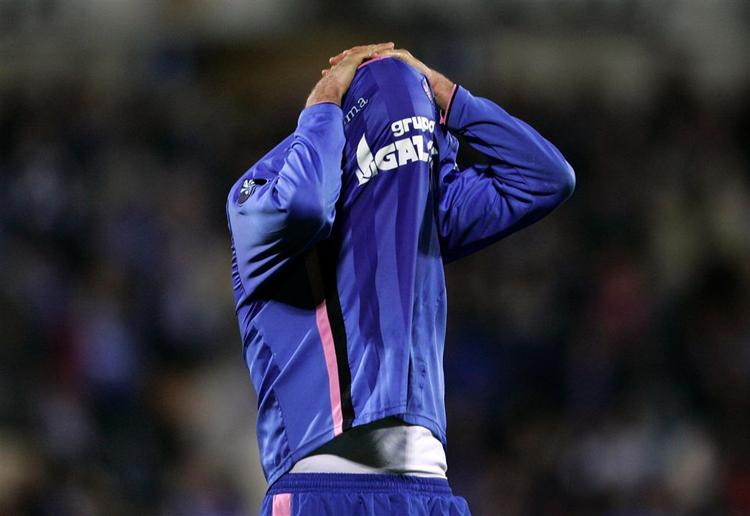 Sådan så Getafes Fabio Celestini ud, efter at holdet var blevet sendt ud af Uefa Cuppen af Bayern. Siden tabte holdet den spanske pokalfinale, og i dag blev Laudrups drenge ydmyget af bundproppen Levante. 