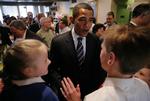 Barack Obama til valgmøde i dag i Scranton, Pennsylvania. 