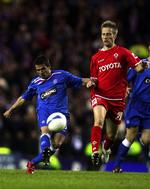 Fiorentinas dansker, Martin Jørgensen, gjorde en god figur i kampen mod Glasgow Rangers. 