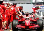 Kimi Räikkönen i sin Ferrari-racer. 