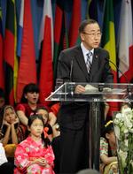 FN's generalsekretær vil have malaria udryddet inden 2010. Her ses Ban Ki-Moon i Wien tidligere i dag. 