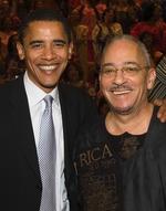 Arkivfoto fra 2005 af Barack Obama og Jeremiah Wright. 