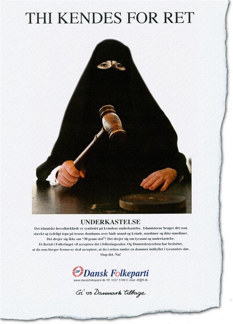 Udsnit af DF-annoncen som De konservative nu kritiserer. 