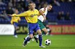 Med to tidligere Brøndbybacker, Dan Anton Johansen (th.) og Asbjørn Sennels, fik Viborg 1-1 ude mod Martin Ericsson og Brøndby. 