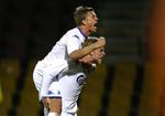 FCK´s Marcus Allbäck og Oscar Wendt jubler efter scoring til 2-1. 
