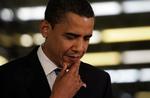 Barack Obama befandt sig i aftes i Cape Girardeau i Missouri, mens Hillary Clinton fejrede sin sejr i West Virginia. Arkivfoto 