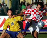 Filip Marcic (til højre) i aktion for det kroatiske U21-landshold mod Sverige i 2004. 