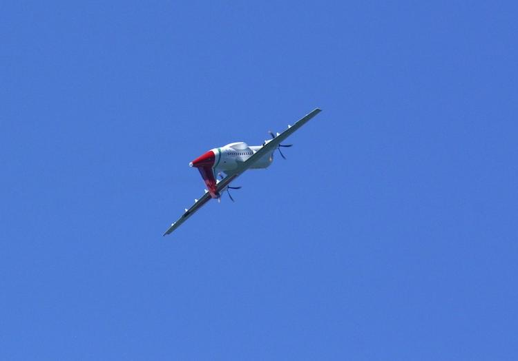 En flyspotter tog blandt andet dette billede af Cimber-direktørens manøvre 