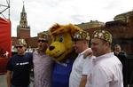 Chelsea-fans på Den Røde Plads i Moskva. 