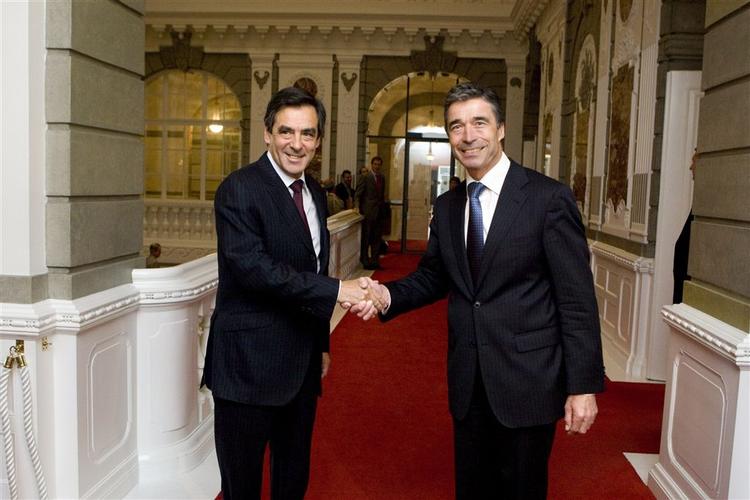 Den franske premierminister, Francois Fillon, mødes med Anders Fogh Rasmussen. 