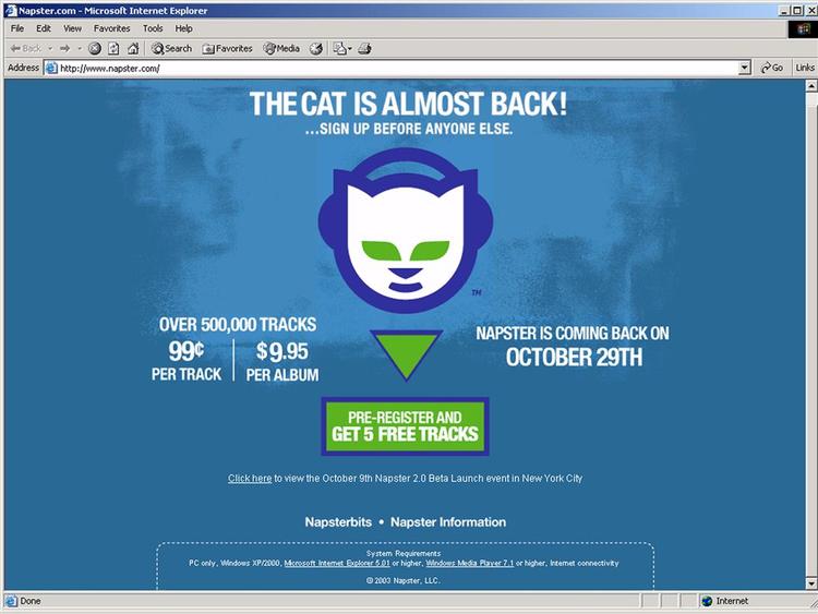 Da Napster senest gjorde 'comeback' var det med en abonnementsordning. Arkivfoto. 