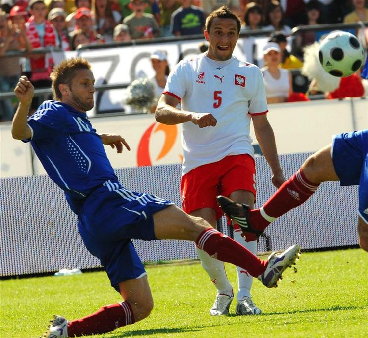 Martin Jørgensen var venstre back i første halvleg mod Polen. 