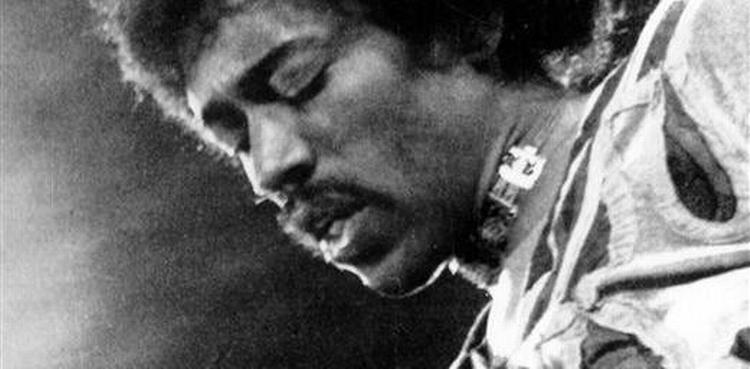 Jimi Hendrix i koncert i 1970 på Isle of Wight i England. 