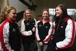 Julie Hjorth-Hansen, Louise Jansen,Micha Østergaard og Lote Friis slog en 17 år gammel dansk rekord ved EM tidligere i år. Tiden har nu sikret dansk deltagelse i 4x200 meter fri ved OL. Arkivfoto. 