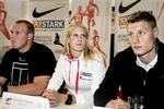 Kuglestøderen Kim Christensen (tv.) og spydkasteren Lars Møller (th.) forsøger at kvalificere sig til OL ved torsdagens stævne på Østerbro Stadion, der formentlig bliver uden Sara Slott Petersen. 