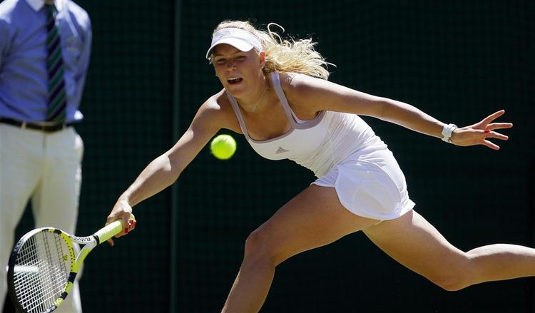 Caroline Wozniacki under dagens kamp mod Jelena Jankovic. 