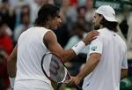 Rafael Nadal (tv) vandt klart over tyske Nicolas Kiefer. 