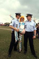 Politiet patruljerer på Roskilde Festival. Her fotograferet ved en tidligere lejlighed. 