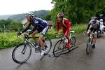 28-årige Hervé Duclos-Lassalle (i midten af billedet) ved et cykelløb Schweiz for et par uger siden. I dag måtte han udgå af Touren på grund af et styrt. Arkivfoto. 