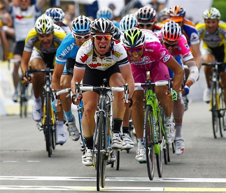 Lørdagens etapevinder Mark Cavendish er blandt dagens favoritter. - 