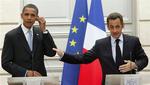 To gode venner, Obama og Sarkozy. De er enige i kursen over for Iran. 
