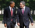 Barack Obama har i dag besøgt Storbritanniens premierminister Gordon Brown på sin omdiskuterede udlandsrejse. 