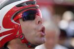 Cadel Evans på dagens etape, hvor han avancerede fra tredje- til andenpladsen i klassementet, men ikke kørte stærkt nok til at fange Carlos Sastre. 