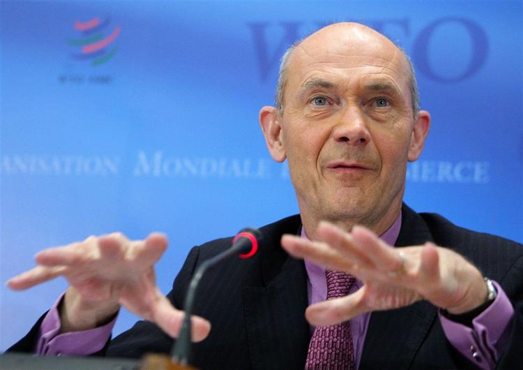Pascal Lamy, generaldirektør i verdenshandelsorganisationen WTO under gårsdagens pressemød i Geneve. 