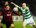 Der er ikke mange billeder af Thomas Gravesen i Celtics hvid-grønne trøje fra den seneste tid. så her er et foto fra en kamp mellem Celtic og Milan 7. marts 2007. Arkivfoto. 