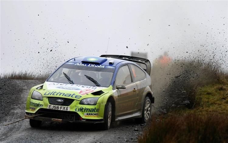 Finlands Mikko Hirvonen giver den gas i sidste års VM-rally i Wales. I år skulle løbet blive CO2-neutralt. 