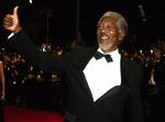 Morgan Freeman var glad ved Cannes film festival 2005. I dag er han indlagt efter en bilulykke. (Arkivfoto) 